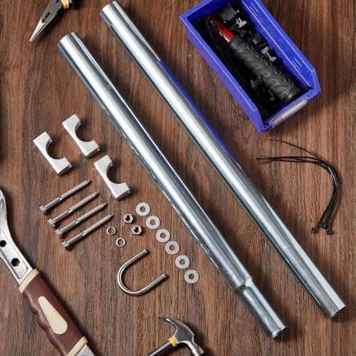 Blulu Mounting Pole Kit for Weather Station - Heavy Duty Galvanized Steel with Stainless Hardware, Adjustable 19.5” to 37.5” Height for Outdoor Sensors & Solar Panels - Image 6