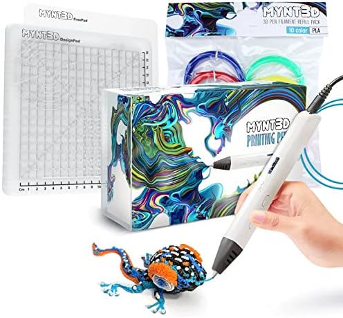 MYNT3D Pro 3D Pen + 10 Color PLA + DesignPad Mat Kit by MYNT3D