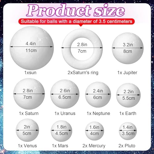 38 Pcs Solar System Model Kit Planets Project for Kids Science - Image 2