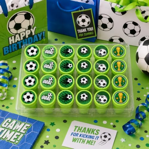 Cinrobiye 24 Pcs Soccer Sports Stampers for Kids, Pre-Inked Football Party Favor Set, Sports Birthday Party Supplies, Classroom Rewards, Goody Bags, Piñata Fillers - Image 5