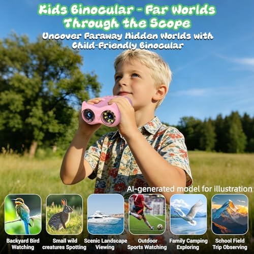 2.0" Pocket Kids Microscope, 2 in 1 1000X Handheld Digital Microscope & 10X Telescope for Kids - Science Kits STEM Toys - Gifts for Girls Boys Ages 3 4 5 6 7 8 9 10 11 12（Pink） - Image 2