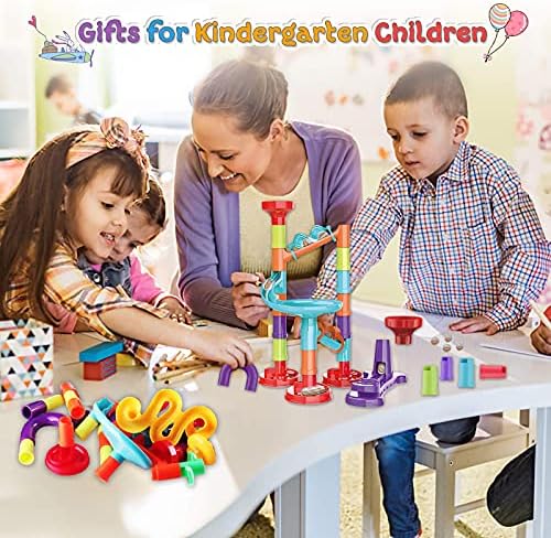 Marble Run Set Building Blocks Glass Marbles for Kids Ages 4-8 Girls Boys Toys STEM Maze Educational Race Game Birthday Gifts - Image 4