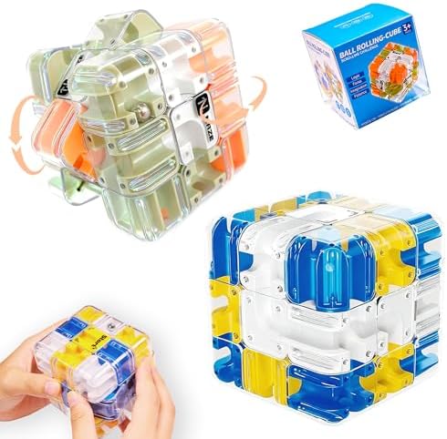 2 Pack 3D Maze Cube Ball Labyrinth Puzzle Brain Teaser Fidget Toy by Unknown