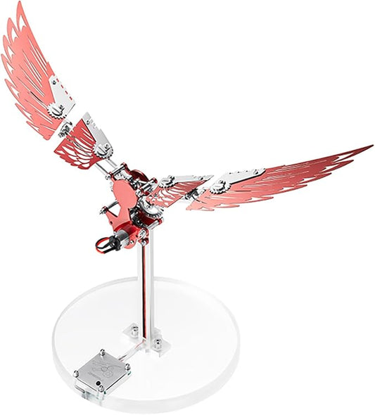 Microworld 3D Metal Puzzle for Adults, Ornithopter 3D Metal Model Kits, Mechanical Model 3D Puzzle, DIY Animal Difficult 3D Puzzles Home Decor Art Craft Gifts (Red)