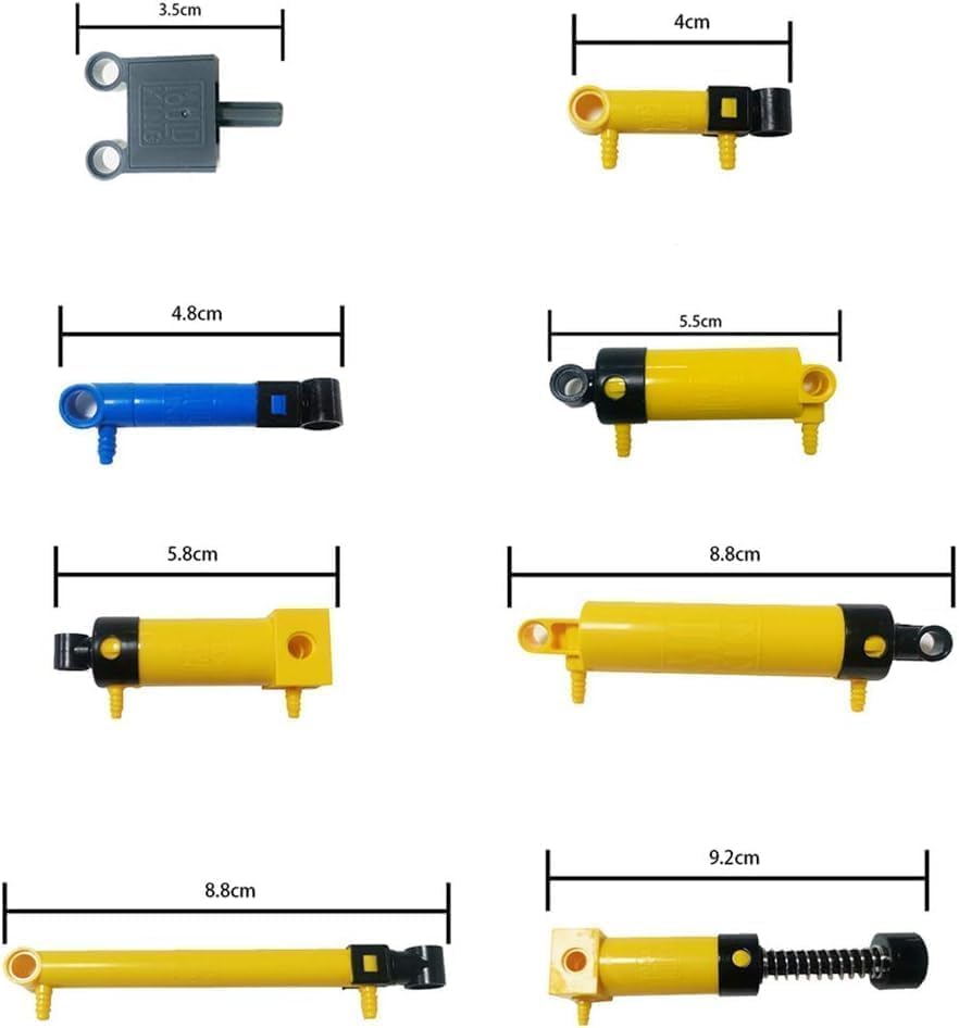 19Pcs 10-Kinds MOC Pneumatic Parts Bricks Set with Air Pump Push Rod Switch Piston Air Pipe, Building Blocks MOC-Spare-Parts Compatible with Lego Technic, Random Color of Air Pipe (19Pcs) - Image 4