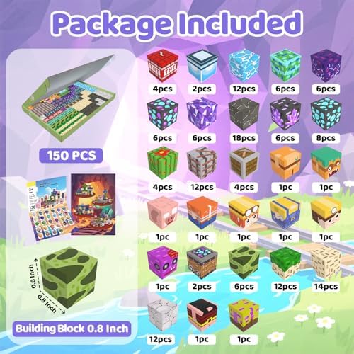 Magnetic Blocks, 150PCS Magnetic Building Blocks, Stacking Magnets for Kids, Sensory Toy for STEM Constructions Magnet Blocks for Boys Girls Age 3+, Christmas Birthday Gifts - Image 2