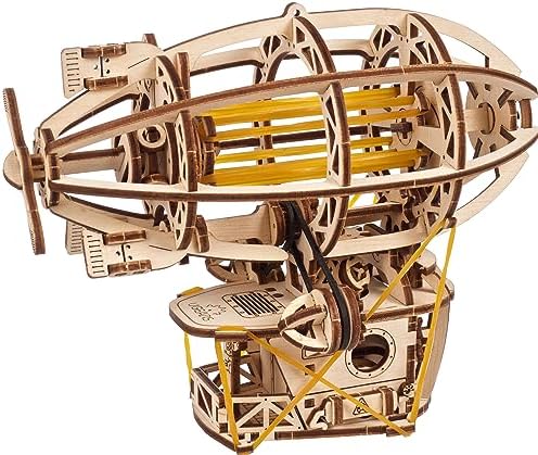 UGEARS Steampunk Airship 3D Wooden Puzzles for Adults - Wooden Model Kits for Adults Zeppelin Model Airship Steampunk Kit Brain Teaser, Hobby Set Home Decoration by UGEARS-ModelingJoy