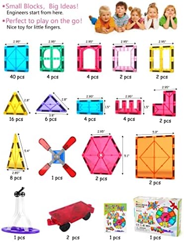 Jasonwell 100pcs Magnetic Tiles Building Blocks Set for Boys Girls Preschool Educational Magnet Construction Kit Stacking STEM Toys Christmas Birthday Gift for Kids Toddler 3 4 5 6 7 8 9 10 + Year Old - Image 5