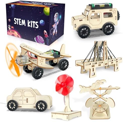 kortes 24Pack STEM Kits for Kids Classroom, Science Building Project Craft for Ages 8 9 10 11 12, 3D Wooden Model Kit, STEM Toys for Boys Girls Birthday Gifts Party Favors School Exchange Gifts by kortes