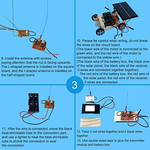 Wooden Solar Car Model Kit to Build for Youth Age School Educational Science Experience Kit | Wireless Remote Control Electric Motor Building Toy | Hybrid Powered - Image 6