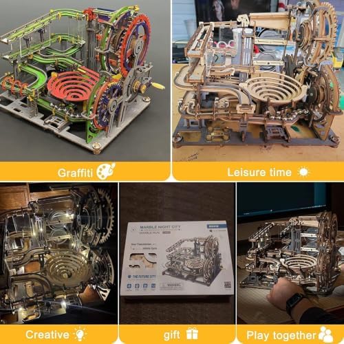 ROKR 3D Wooden Puzzles for Adult, Marble Run Puzzle Model Mechanical Marble Run Building Kits DIY Toy Hobbies for Adults for Men, Women - Image 3