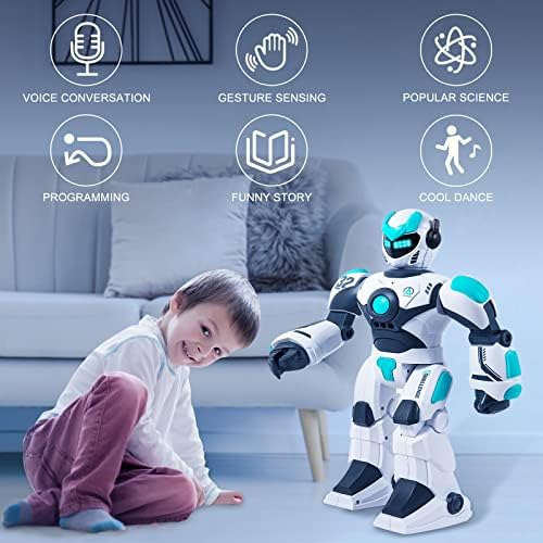 HPROMOT RC Robot Toy| Voice & Gesture Control| Walking Dancing Singing| Ages 6+ | Remote Gesture & Voice Control | Walks | Dances & Sings | Rechargeable | Educational Gift for Boys & Girls Ages 6+ - Image 6