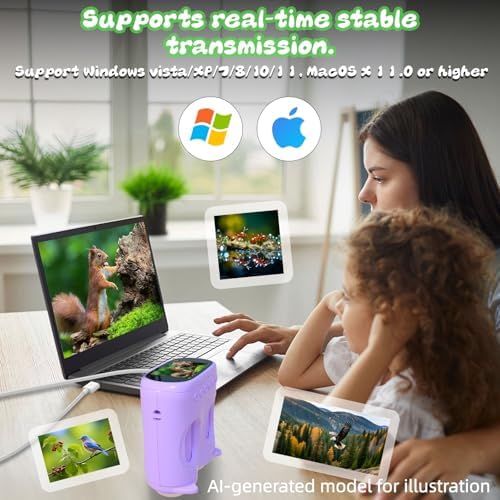 2.0" Handheld Microscope for Kids, 2 in 1 1000X Pocket Digital Microscope & 10X Telescope for Kids - Science Kits STEM Toys - Gifts for Boys Girls Ages 3 4 5 6 7 8 9 10 11 12 (Purple) - Image 6