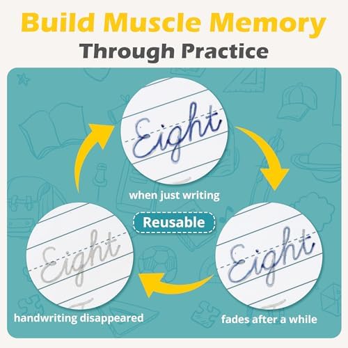 Grooved Cursive Handwriting Workbook for Kids-Reusable Magic Practice Book - Image 3