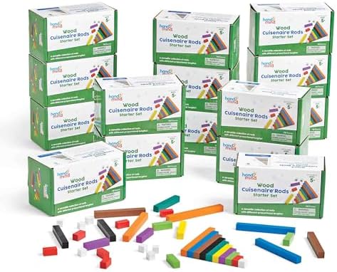 hand2mind Wooden Cuisenaire Rods Classroom Set, Teaching Fraction Bars, Montessori Math Manipulatives, Math Teacher Must Haves Elementary, Kindergarten Homeschool Supplies (15 Sets of 74) - Image 2