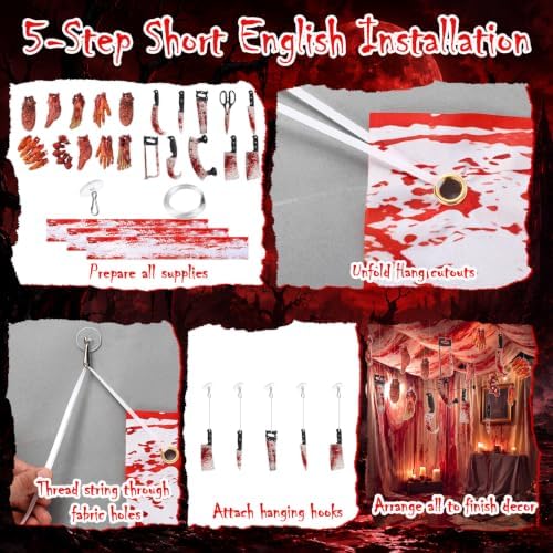 111 Pcs Halloween Bloody Hanging Party Decoration for Ceiling - Image 3