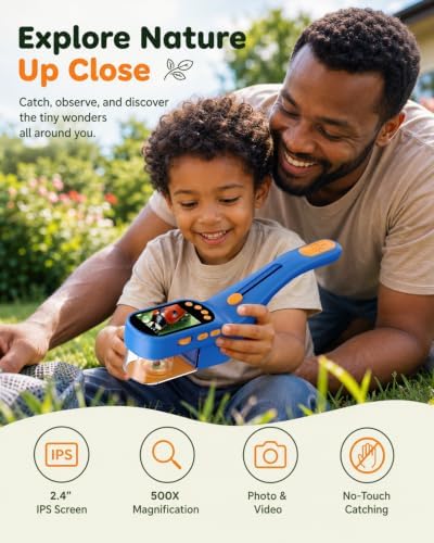 Ashfly Bug Catcher for Kids, Handheld Microscope for Kids with Screen - Image 2