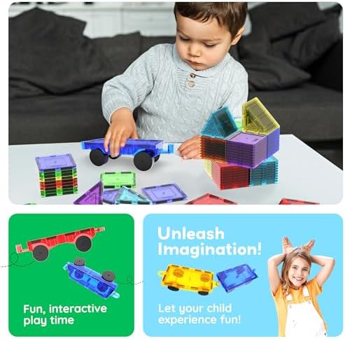 PicassoTiles Magnetic Car & Truck Base Accessory, STEM Building Toy Ages 3+ - Image 5