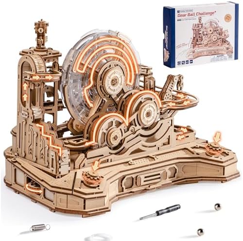 ROBOTIME 3D Wooden Puzzles Marble Run Set - 3D Puzzles for Adults-Mechanical Model Kit for Adults - Model Building Kits - Space/STEM/Engineering Gift by ROBOTIMEBuildingThingstoLife