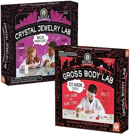 MindWare Science Academy Curious Kits (Crystal and Gross Body Labs) - Chemistry Kits for Kids by MindWare