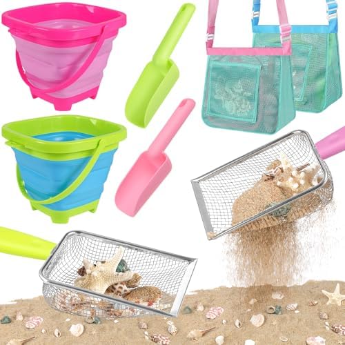 FHOZGECY 2 Pack Beachcombing Kit with Sifters for Beach Vacation Essentials by FHOZGECY