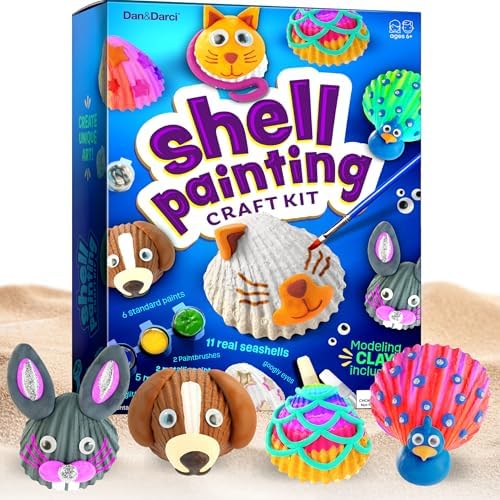Shell Painting Craft Kit for Kids - Craft Activities Kits - Arts & Crafts by Dan%26Darci