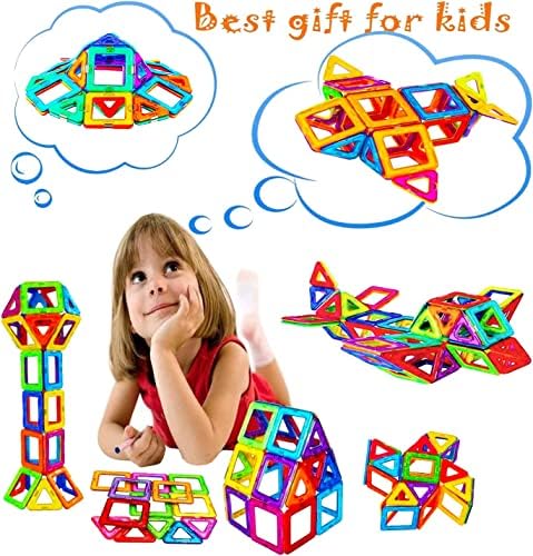 Magnetic Building Blocks Tough Building Tiles STEM Toys for 3+ Year Old Boys and Girls Learning by Playing Games for Toddlers Kids Toys Compatible with Major Brands Building Blocks (D-14) - Image 5