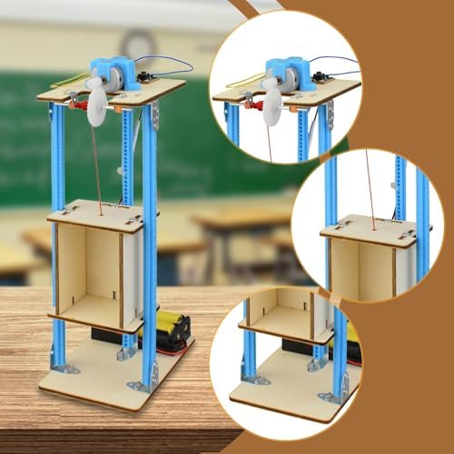 Kids Elevator Toy DIY Model Building Kit Science Experiment Kit Educational Material Package Wood Suitable for School Teaching Home Experiments Gift - Image 4