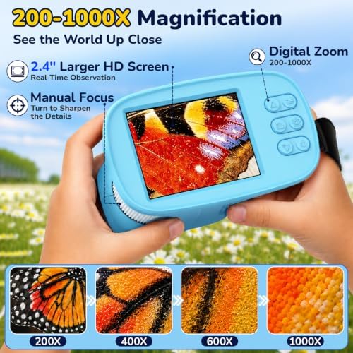 1000X Handheld Digital Microscope for Kids: Microscope with 2.4" IPS Screen - Image 2