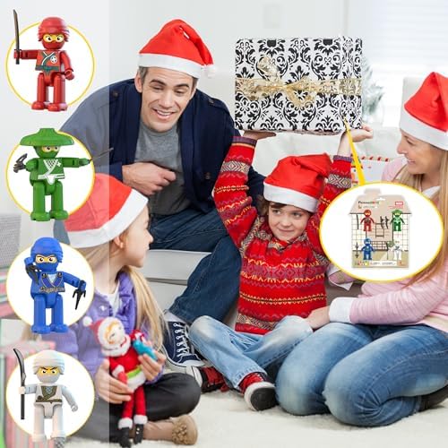 PicassoTiles Ninja Action Characters for Magnetic Tiles Building Block Toy Sets Accessory Add On Kit for Magnet Tile Playsets for Toddlers Boys Girls Ages 3+ Pretend Play STEM Educational Toys PTA14 - Image 2