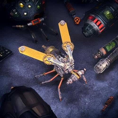 3D Metal Puzzle Insect Bug Mechanical Fly Model Steampunk Sculpture DIY Projects Making Kit Arts and Crafts Metal Building Science kit, Ideas,Gifts for Birthday(Mechanical Fly A) - Image 3
