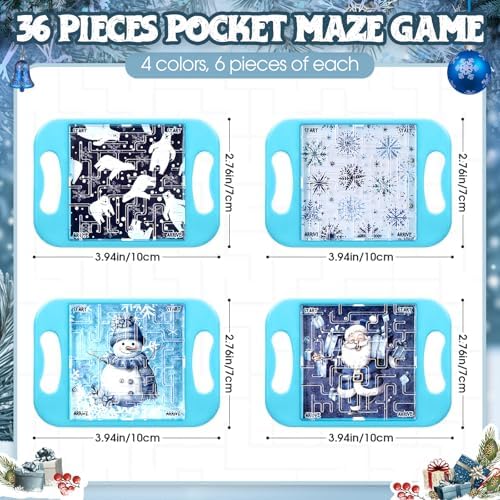 JellyArch 36 Pcs Mini Maze Puzzle Bulk Small Handheld Cube,Winter - Image 2