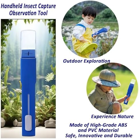 2 Pcs DelloidMaz Insect Catcher Small Animals Catcher Nature Exploration Tool to Capture Butterflies Bees Ladybugs Spiders Bug Catcher for Boys and Girls, Blue and Yellow - Image 4