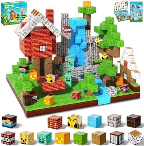 100PCS Magnetic Cube Building Blocks, STEM Educational Toy Ages 3-8 by Unknown