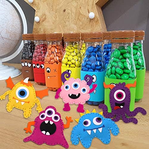 CiyvoLyeen Kids Sewing Kit Crafts– Little Monsters Felt Plush DIY Craft Adopt A Monster Educational Sewing Set for Kids Beginner Craft Kit Set of 12 - Image 6