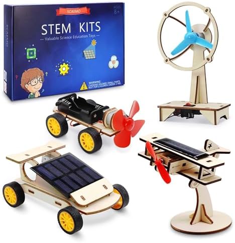 STEM Kits for Kids Ages 8-10-12-14, Stem Toys for Boys Age 8-12, Science Projects, Solar Car Building Kits, Activities Engineering Kit, Gifts for 8 9 10 11 12 Year Old Boys by SCAEMO