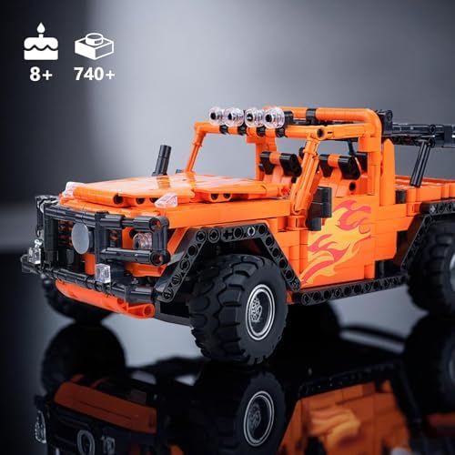 VERTOY STEM Building Car Toys for Kids Boys - Remote & APP Control Block Set, Birthday Gifts for Age 8-12 13+ Year Old, Bigger Orange Model(740+ pcs) - Image 6