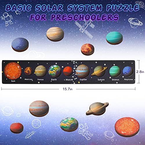 Zeoddler Solar System Puzzle for Kids 3-6, Wooden Space Toys for Kids, Planets for Kids, Preschool Learning Activities, Gift for Boys, Girls - Image 6