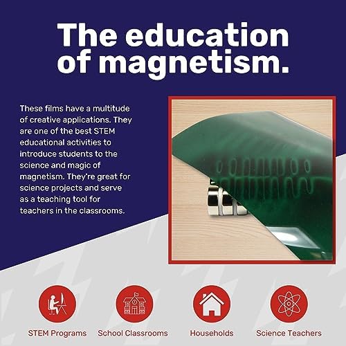 CMS MAGNETICS - 12x12 Green Magnetic Flux Viewing Film for Revealing Hidden Magnetic Field Patterns in Permanent Magnets for Science Projects, Research and STEM Education in Magnetism - Image 2
