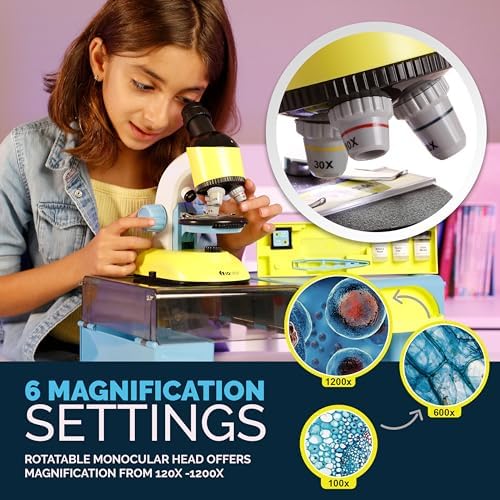 AmScope M44-KT 1200X Compound Starter Microscope Kit w/Dual LED - Image 4