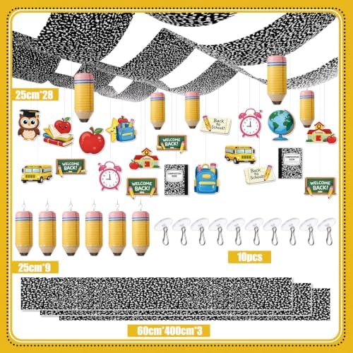 68 Pcs Back to School Pencil Decoration for Classroom Hanging - Image 2