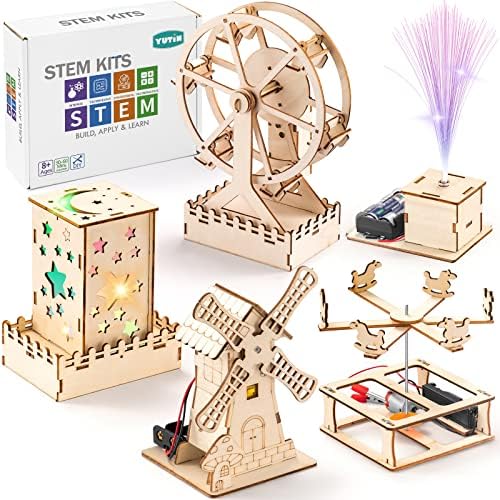 16 in 1 STEM Kits for Kids Ages 10-12, DIY Stem Craft Projects, Kids Wood Building Toys, Wooden 3D Puzzles Model Kit for Boys to Build,Educational Science Set for Age 8 9 10 11 12 Year - Image 3