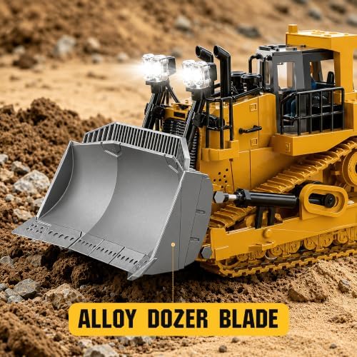KidsFaves RC Bulldozer with Alloy Blade,Remote Control Construction Toy - Image 6