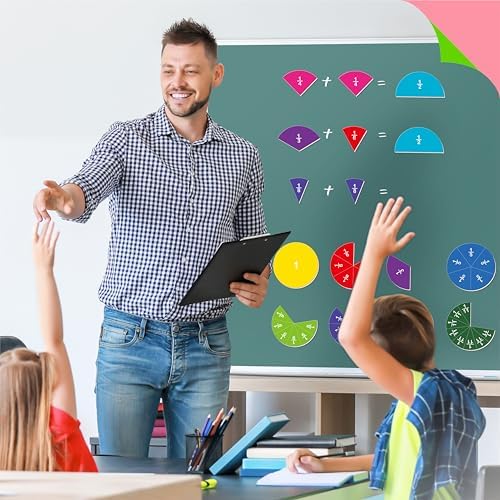 SpriteGru 78 PCS Magnetic Fraction Tiles, Educational Math Learning Manipulatives Set for Preschool Elementary School, Fraction Bar Set Educational Learning Tool Kit for Classroom, School Supplies - Image 6