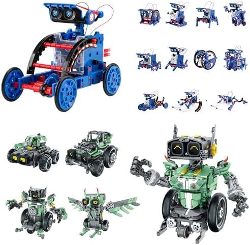 Bundle - 2 Items: Sillbird Solar Robot Toys & Robot Building Kit with Remote Control for Boys Ages 8-14, Christmas STEM Robotics Technic Toy, Birthday Creative Gifts for Kids by Sillbird