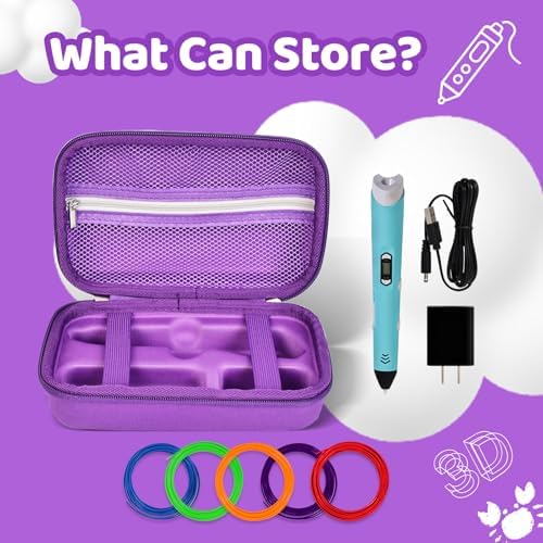 Hard Case Compatible with SCRIB3D P1/Advanced Printing 3D Pen, Purple - Image 2