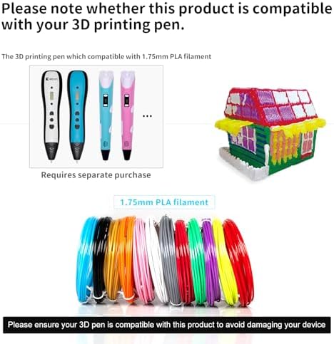 Kretrum 3D Pen Filament Refills 12 Colors Compatible with SCRIB3D MYNT3D PIKA3D 3D Pen for Kids Each Color 10Feet 1.75mm PLA 3D Printing Pen Filament Refills, NOT FIT 3Doodler Start Pen - Image 3