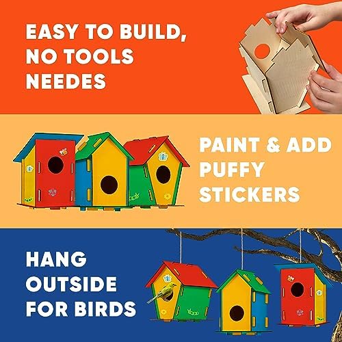 12 Bird House Kits for Kids to Build & Paint - Bulk Wood DIY Craft Sets - Image 4