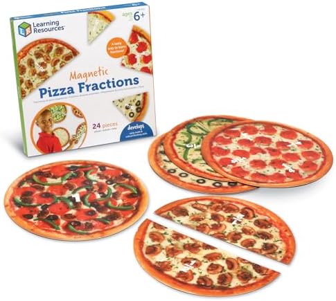 Learning Resources Magnetic Pizza Fractions - Montessori Math Manipulatives, Addition and Subtraction, Critical Thinking Skills, Classroom Must Haves, Homeschool Supplies, Gifts for Students by LearningResources