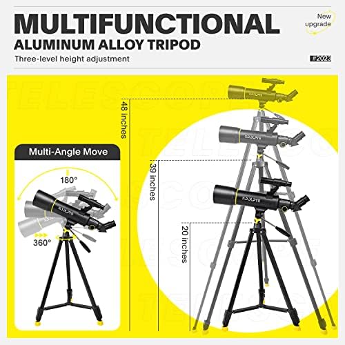 Koolpte Telescope for Kids, 70mm/400mm Travel Refractor Kit, Black - Image 5